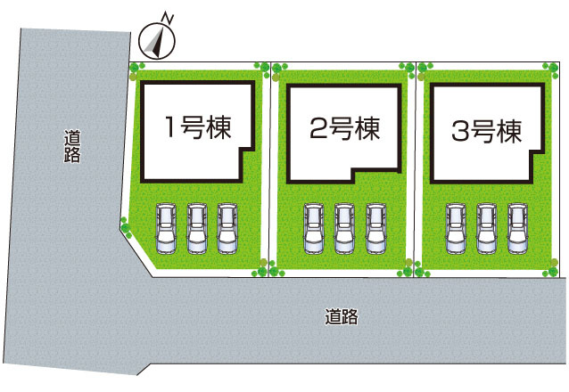 宝塚市中山五月台　第3期　新築一戸建ての区画図|全3区画
