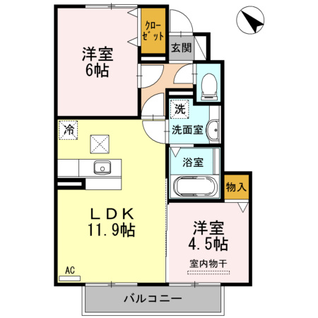 D-roomみやこBALの間取り