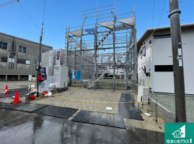 明石市大久保町江井島　第4期　新築一戸建ての外観|周辺は落ち着いた街並みの住宅地！子育てがしやすい住環境です！まだ未完成ですが、現地でしかわからない事もございます。是非一度ご覧ください。