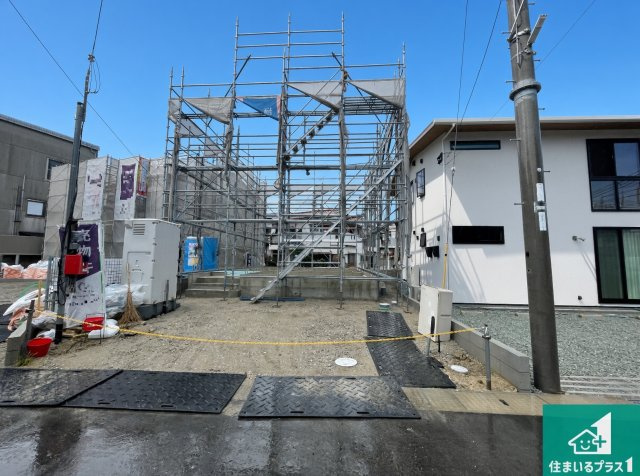 明石市大久保町江井島　第4期　新築一戸建ての外観|周辺は落ち着いた街並みの住宅地！子育てがしやすい住環境です！まだ未完成ですが、現地でしかわからない事もございます。是非一度ご覧ください。
