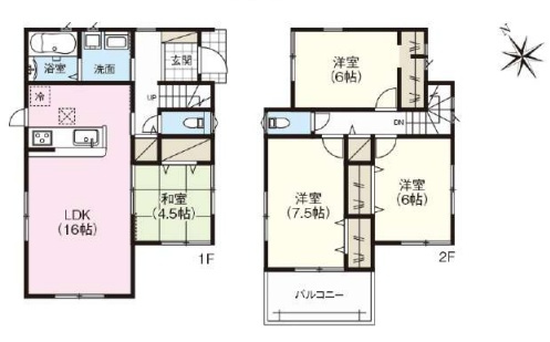 奈良市五条畑　第6期　新築一戸建ての間取り|1号地