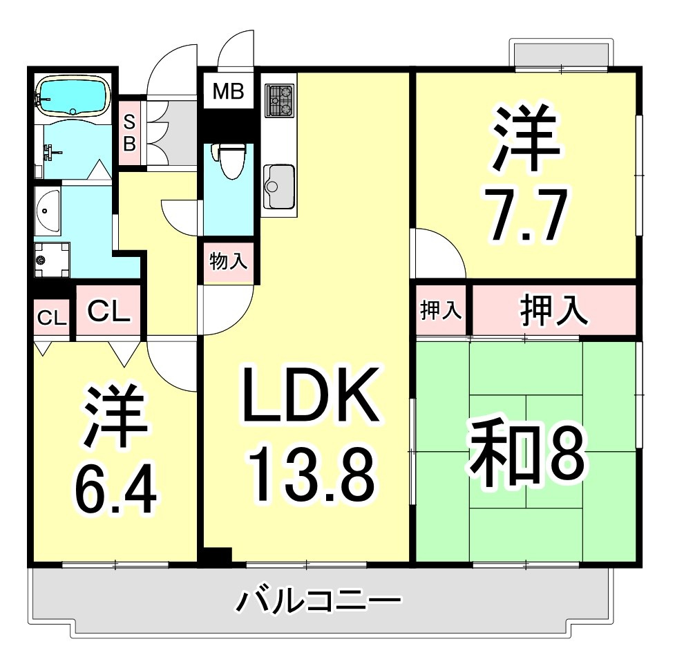 シャトレーヌ夙川の間取り