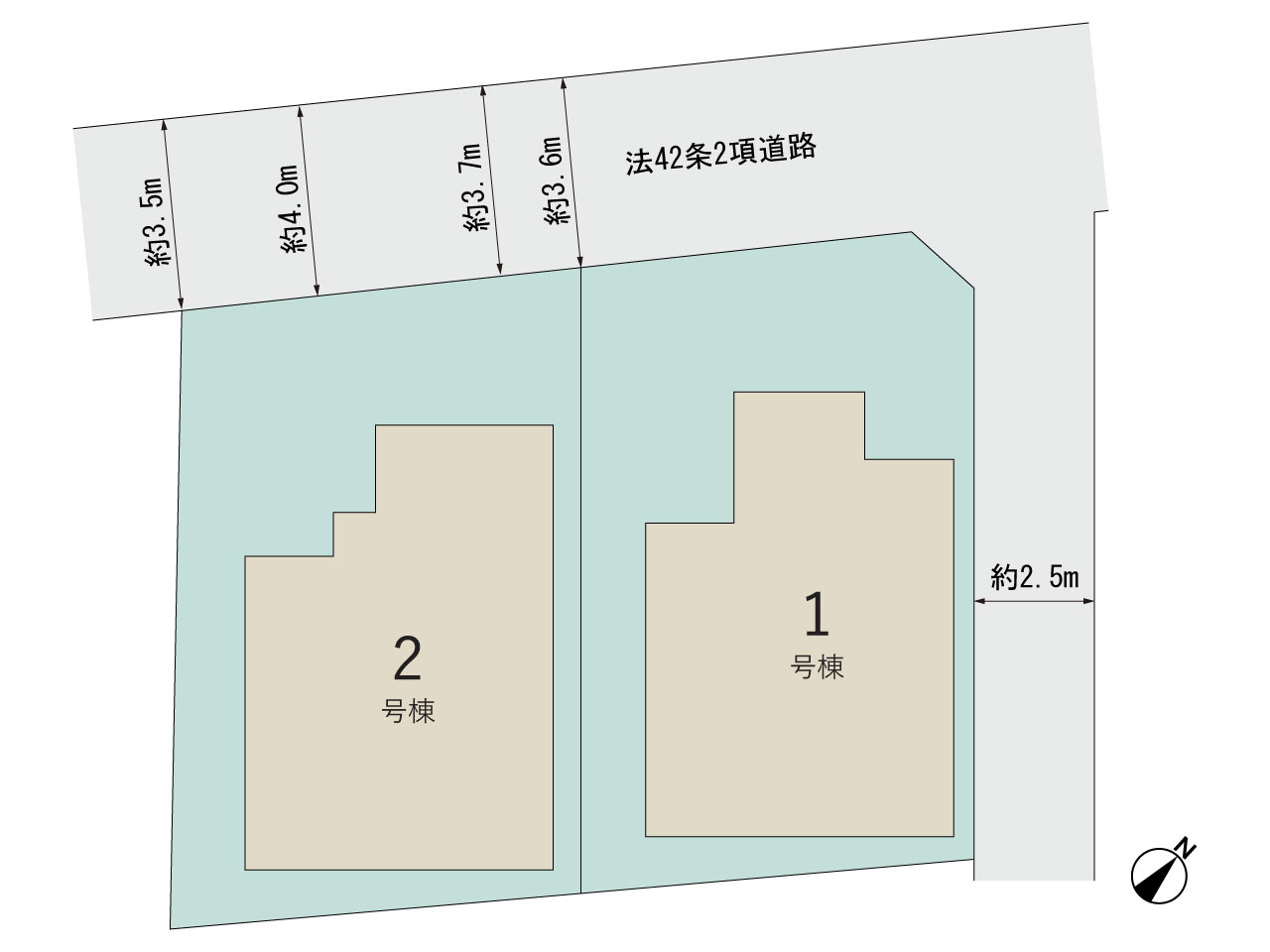 久喜市久喜北　新築一戸建て　02　リーブルガーデンの区画図|全2棟