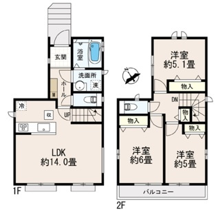 調布市多摩川６丁目 京王線 調布駅 新築戸建の間取り