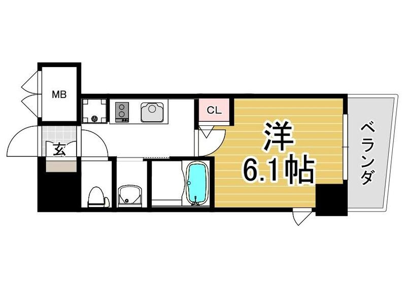 エステムコート神戸元町Ⅱブリーズの間取り