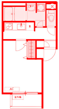 鎌倉市上町屋の賃貸マンションの間取り|洗面台とトイレが別の空間になります♪