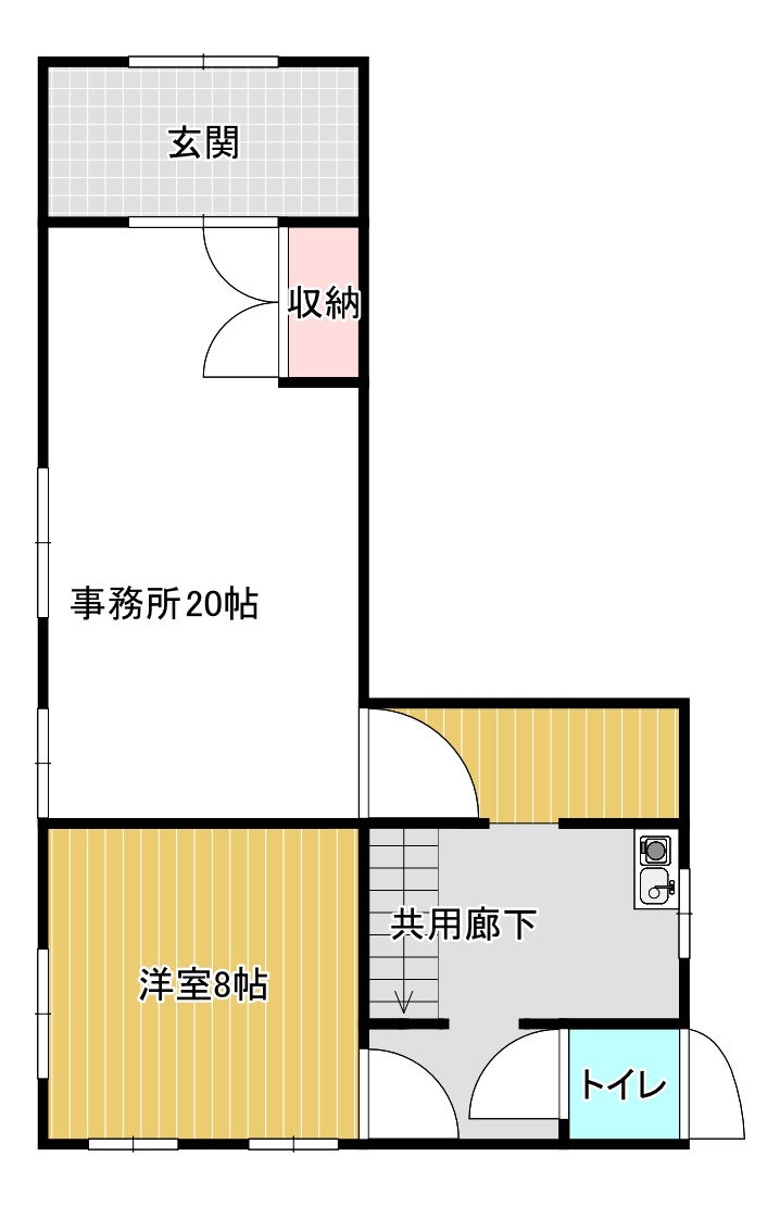 室蘭市本輪西町1丁目7-4テナントの間取り