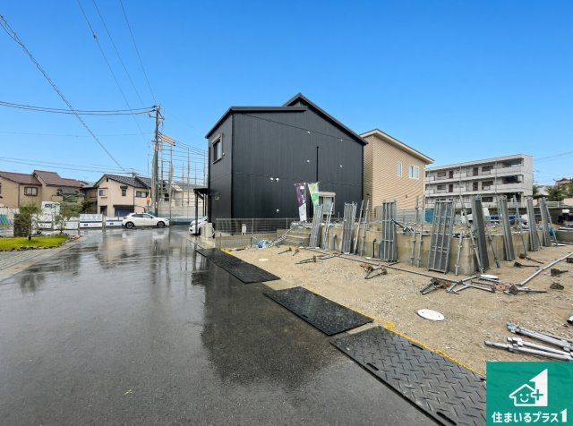 明石市大久保町江井島　第4期　新築一戸建ての前面道路含む現地写真|周辺は落ち着いた街並みの住宅地！子育てがしやすい住環境です！まだ未完成ですが、現地でしかわからない事もございます。是非一度ご覧ください。