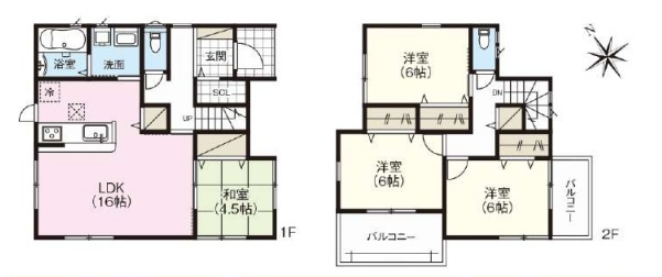 ●奈良市五条畑　第6期　新築一戸建ての間取り|2号地