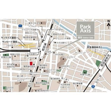 【地図】パークアクシス蒲田ステーションゲート