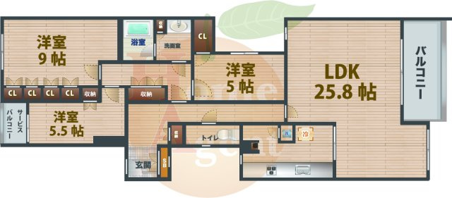 【間取り】 | Uガーデン杉並 | 3LDKのお部屋です。