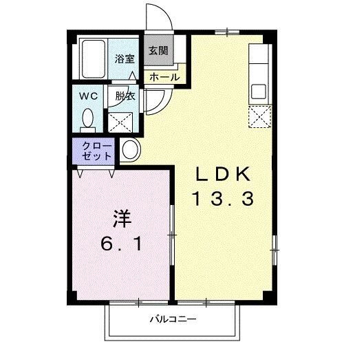 柏市篠籠田のアパートの間取り