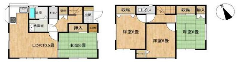 加須市南大桑　中古一戸建ての間取り|全居室６帖以上のゆとりのある間取りです♪
