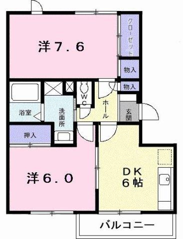 徳島市北矢三町３丁目の賃貸マンションの間取り