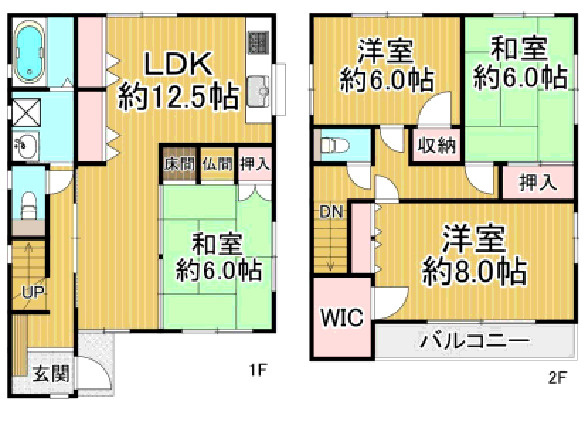 尼崎市東園田町　中古戸建の間取り