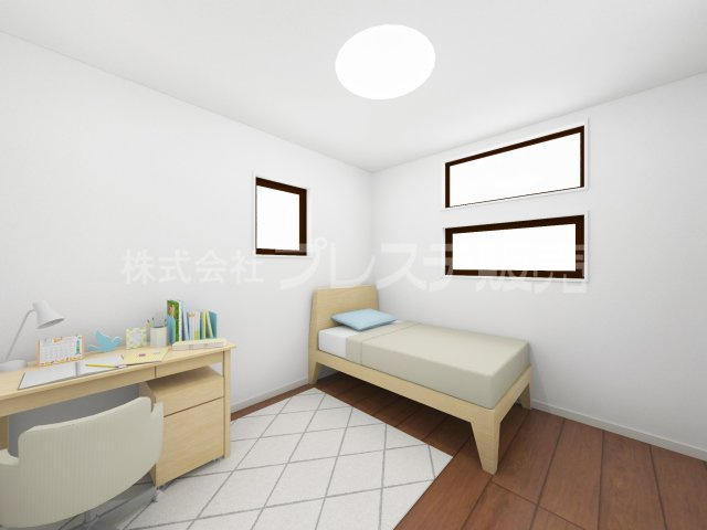 奈良市三条添川町の新築一戸建の洋室|１号地２階洋室（子供部屋）完成イメージ