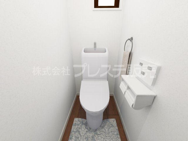 奈良市三条添川町の新築一戸建のトイレ|１号地２階トイレ完成イメージ／温水洗浄便座を標準装備！