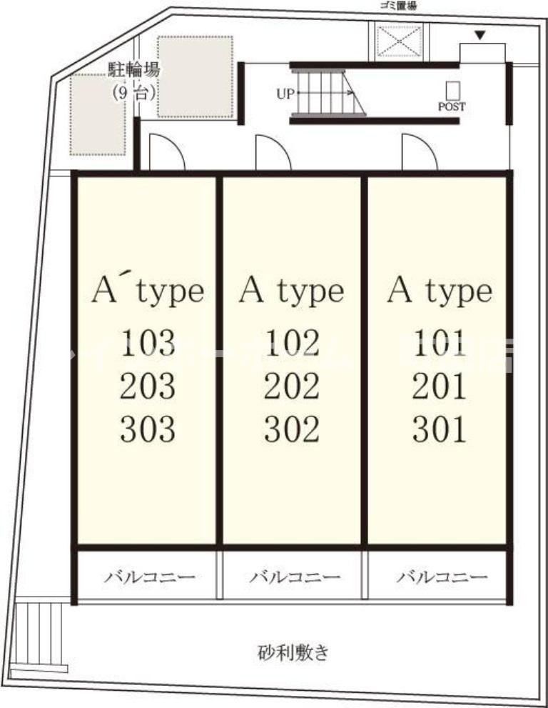 リブリ・アリエッタ アサミ※初期費用分割あと払いサービス利用可能物件の区画図