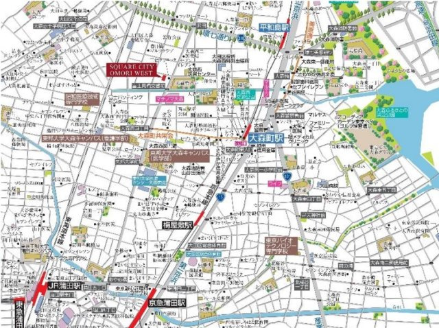 SQUARE CITY OMORI WESTの地図