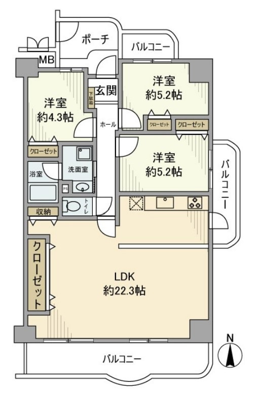 藤和守口ハイタウンの間取り
