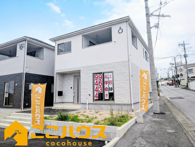読谷村大木第４　クレイドルガーデン　新築戸建て　全３棟　１号棟の外観|防犯カメラが付いたセキュリティの高いお家です！
