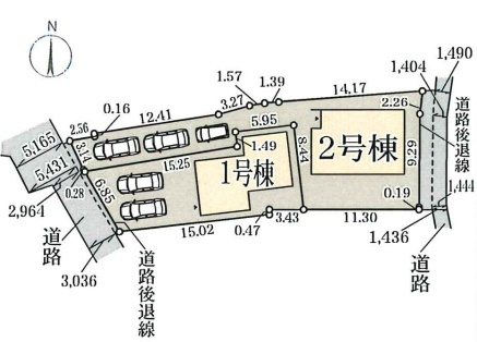 貝塚市麻生中　新築一戸建ての区画図|全2区画