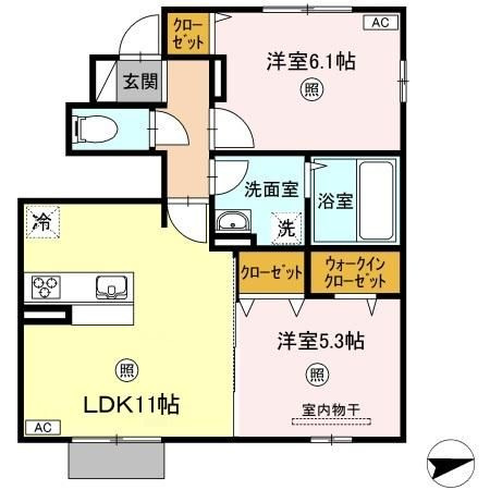 シャルム　B棟の間取り