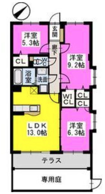 プレアデス小郡Ⅱ【キャッシュバック対象物件】の間取り