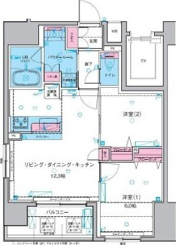 ジェノヴィア浅草Ⅱスカイガーデンの間取り|間取りです。