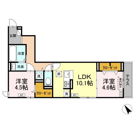 【間取り】 | D-ROOM松木A