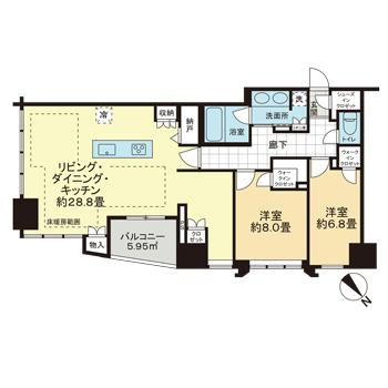 レーベン福岡天神ＯＮＥ　ＴＯＷＥＲの間取り