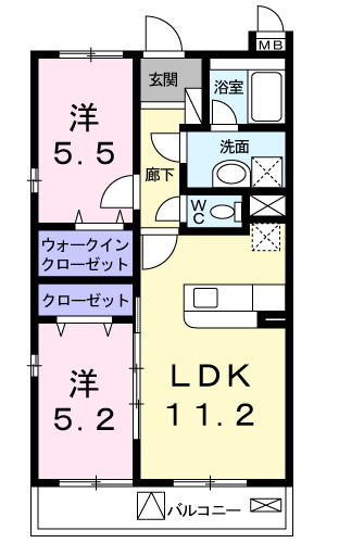 あざみ野グランカーサ　Ⅱ番館の間取り|間取図