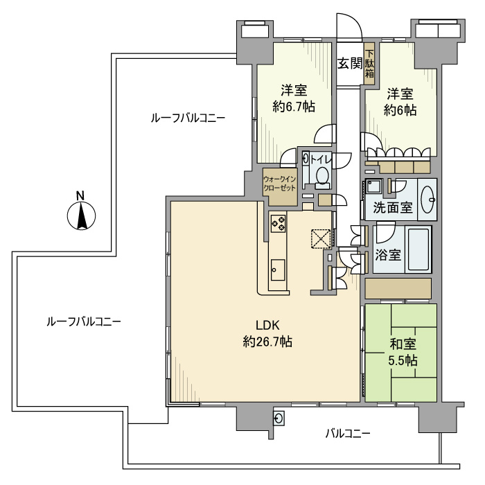 レーベンスクエアリハート東京の間取り