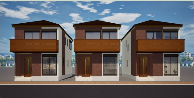 学園西町戸建の外観パース