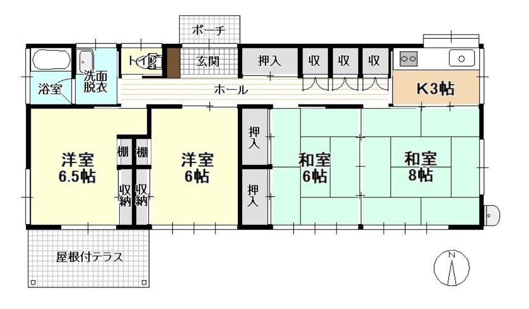 【中古戸建】前橋市下新田町の間取り|■間取り図｜敷地面積：246.59（約74.59坪）　建物面積：74.52（約22.54坪）