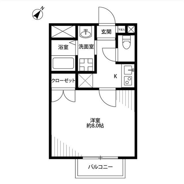 千葉市花見川区花園町のアパートの間取り