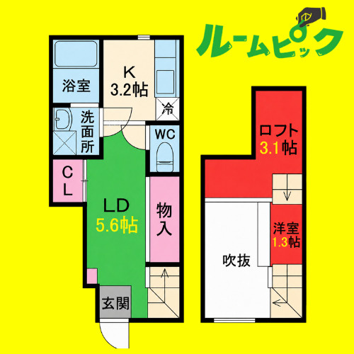 ル・シャトレ笠寺　名古屋市賃貸　仲介手数料無料の間取り