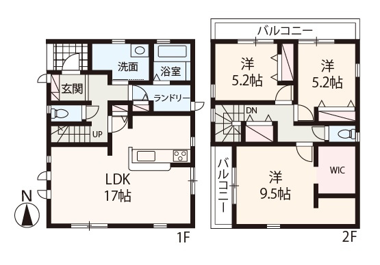 【間取り】 | Livele Garden.S松原市東新町2期 | 収納たっぷり、3LDK新築戸建！カースペース1台分有(車種による)。