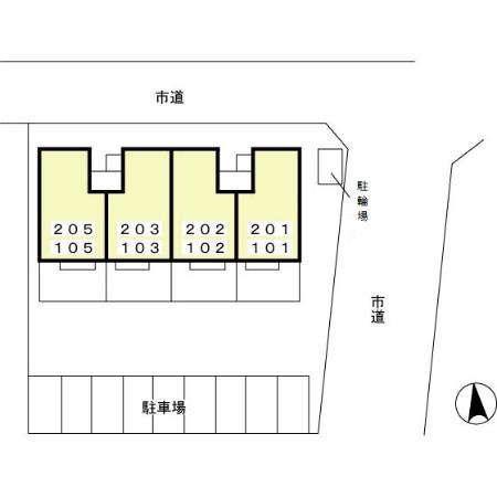 春日井市美濃町３丁目のアパートの区画図