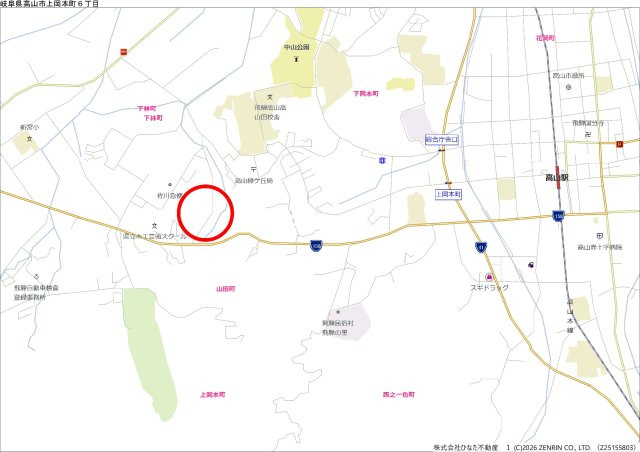 2026/7/31NEW　土地　高山市山田町　450万の地図