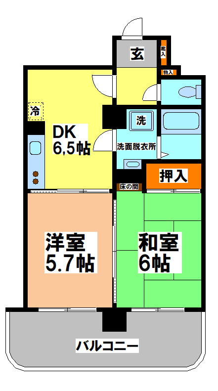 武蔵野市中町２丁目の賃貸マンションの間取り
