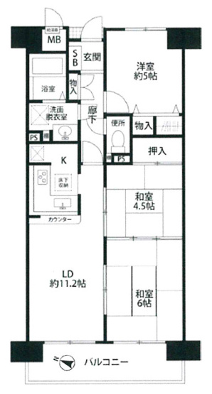 【間取り】 | ファミールハイツ八尾B棟 | 【3LDK】高層階☆
