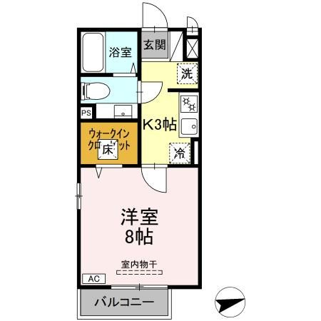 モナリエ平和台　ⅠⅡⅢ Ⅱの間取り