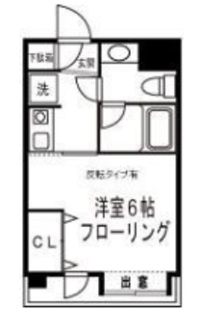 アソシエール糀谷の間取り|南向きの洋室6帖1Kバストイレ別独立洗面台！
