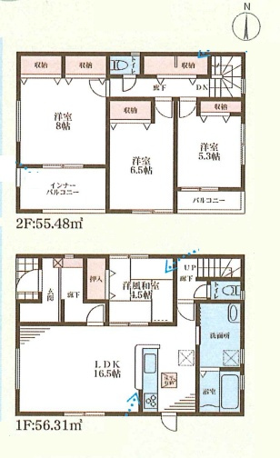 貝塚市麻生中　新築一戸建ての間取り|2号地