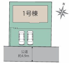 福岡市南区鶴田4丁目　1号棟の区画図