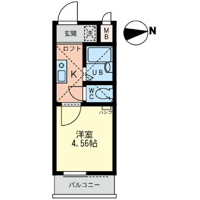 洋室４．５帖＋ロフト４帖
