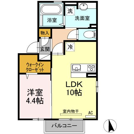 プロシア　A棟の間取り|使い勝手の良い間取りです♪