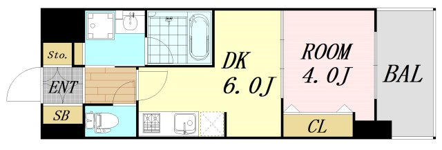 メトロ―サ京町堀　仲介手数料無料の間取り
