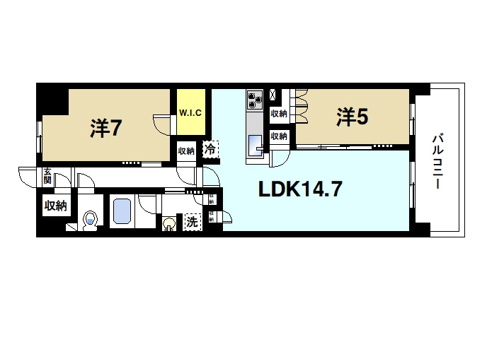 ローレルコート奈良三条宮前町の間取り|2LDKの間取りになります